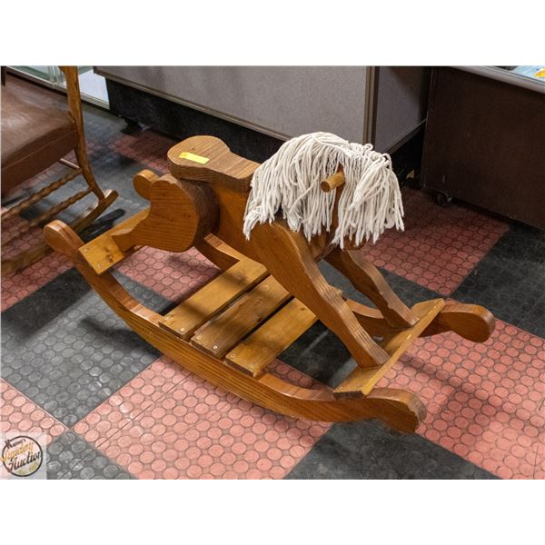 SOLID WOOD ROCKING HORSE 45 INCH L 26 INCH H