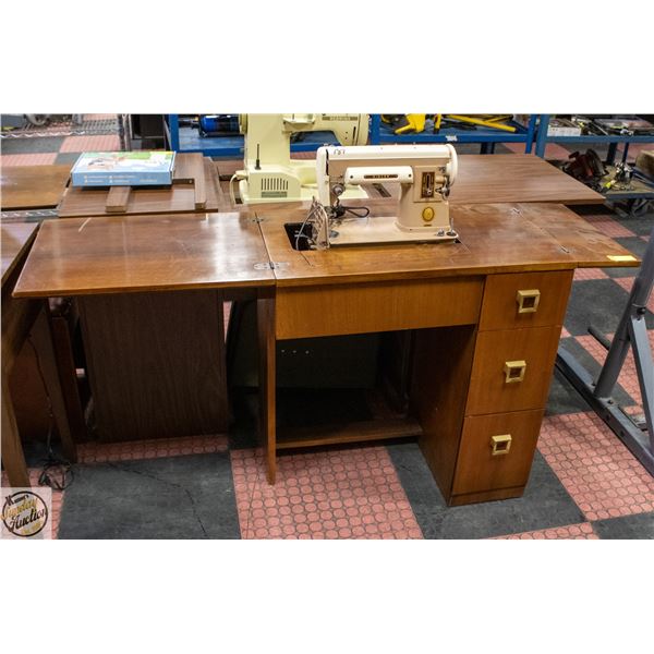 VINTAGE SINGER 301A SLANT SHANK IN CABINET SEWING