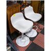 Image 1 : PAIR OF WHITE HYDRAULIC BAR STOOLS