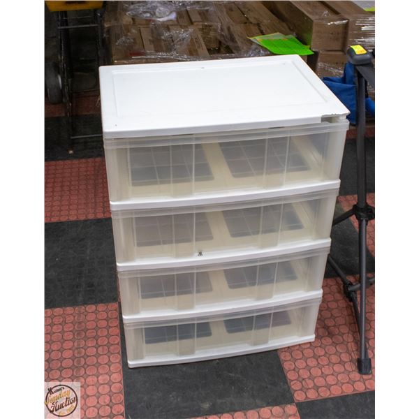 LARGE 4 DRAWER EXTRA WIDE STERELITE STORAGE BIN