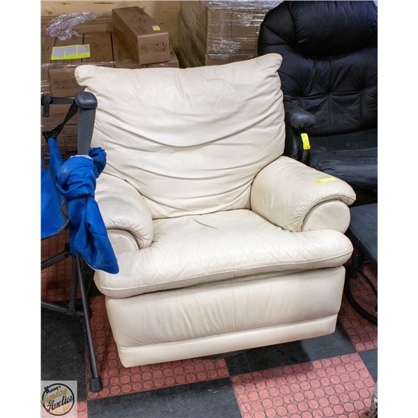 WHITE RECLINER - HAS GENERAL WEAR