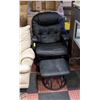 Image 1 : BLACK SWIVEL GLIDER CHAIR+OTTOMAN HAS GENERAL WEAR