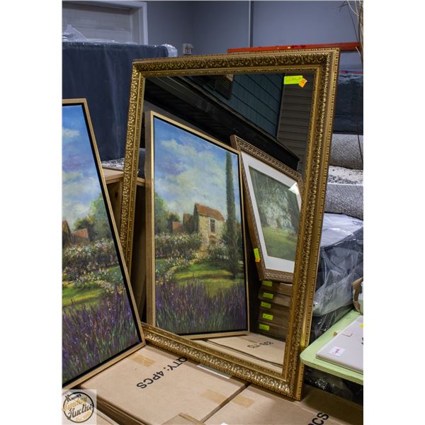 36" X 46" ORNATE GOLD COLOUR FRAMED MIRROR