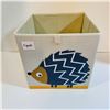 Image 1 : CLOTH STORAGE BIN W/ HEDGEHOG DESIGN 12" X 12"