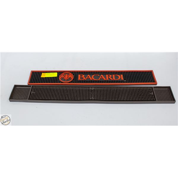 2 BAR SPILL MATS BACARDI RUM + NO NAME RUBBER