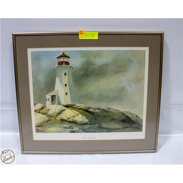 PEGGYS COVE WITH LIGHT HOUSE PRINT BY FRASER