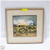 Image 1 : BARBARA A.PALER FOLK ART COUNTRY SCENE W/OCEAN