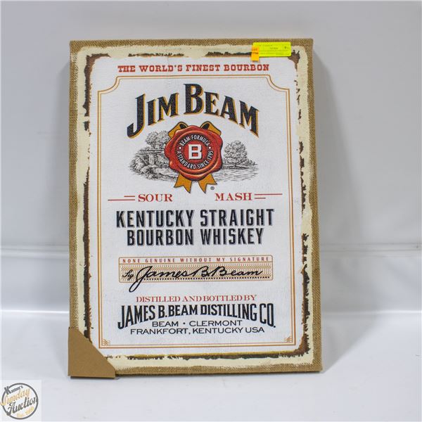 JIM BEAM KENTUCKY STRAIGHT BURBON WHISKEY FRAMED
