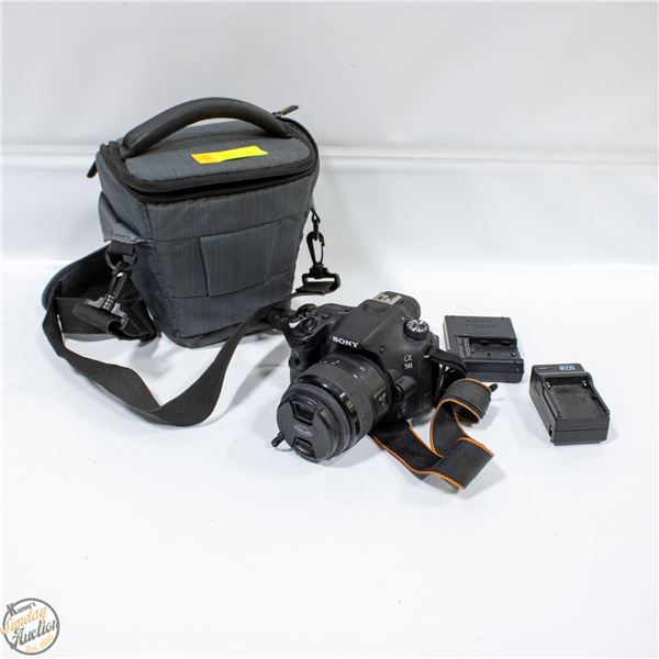 SONY ALPHA 58 DSLR CAMERA W/ BATTERY,