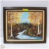 Image 1 : VINTAGE GALE ENGLISH PAINTING FALL RIVER SCENE