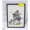 Image 1 : VINTAGE INK+COLOUR DRAWING GOAT+MULE A.SHOP JAI