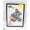 Image 1 : VINTAGE INK+COLOUR DRAWING A.SHOP JAI DOG+MAN