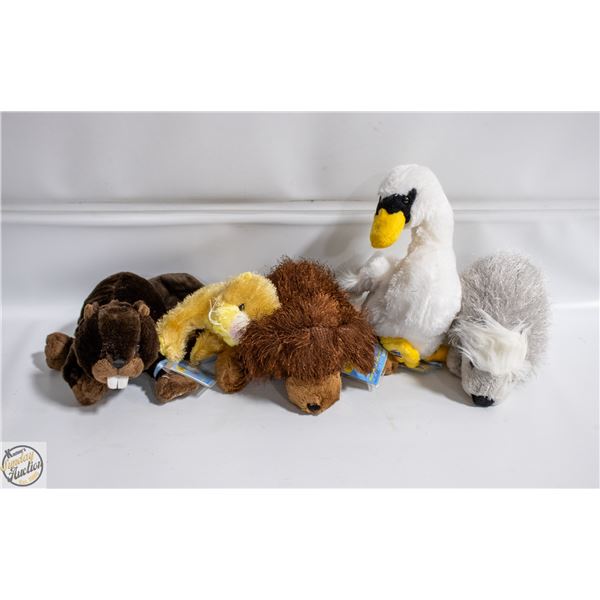 5 NEW OLD STOCK WEBKINS STUFFIES WITH ONLINE CODES
