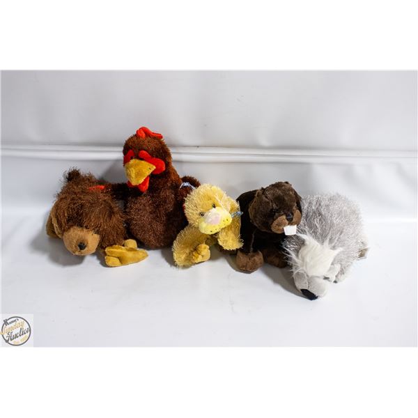 5 NEW OLD STOCK WEBKINS STUFFIES WITH ONLINE CODES
