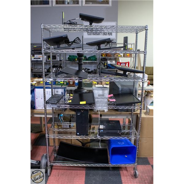 RACK OF MONITORS & TOWERS **RACK NOT INCLUDED**