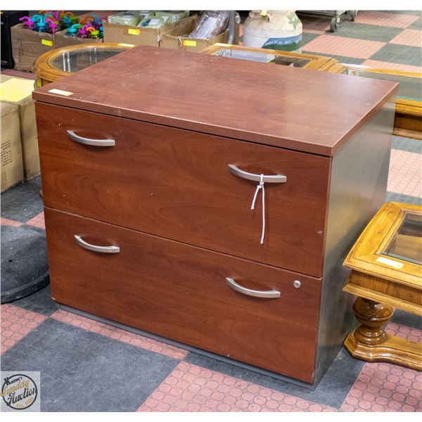 LARGE INDUSTRIAL 2 DRAWER MELAMINE FILE CABINET