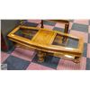 Image 1 : WOODEN COFFEE TABLE WITH 2 GLASS TOP INSERTS