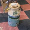 Image 1 : METAL VINTAGE MILK CAN - HAND PAINTED SCENE
