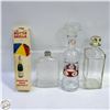 Image 1 : VINTAGE GLASS QUART LIQUOR DECANTERS AND BOTTLE