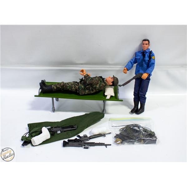 TWO 12 INCH ACTION FIGURES WITH WEAPONS