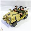 Image 1 : TWO 12 INCH ARMY ACTION FIGURES IN JEEP