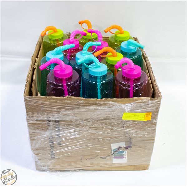12 SUMMER TIME PLASTIC BOTTLES ASSORTED COLOURS