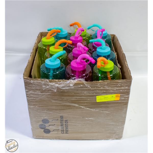 12 SUMMER TIME PLASTIC BOTTLES ASSORTED COLOURS