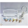 Image 1 : MINIATURE WOODEN WALL SHELF + 6 NEW
