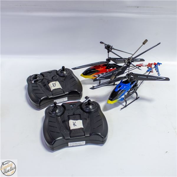 2 R/C HELICOPTERS WITH REMOTES