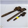 Image 1 : 3 VINTAGE FORGE STEEL PIPE WRENCHES