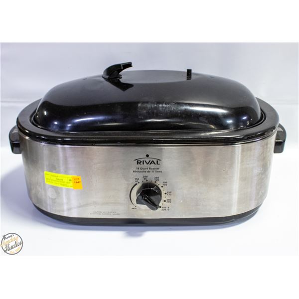 RIVAL STAINLESS STEEL 18QT ROASTER - HAS A BROKEN