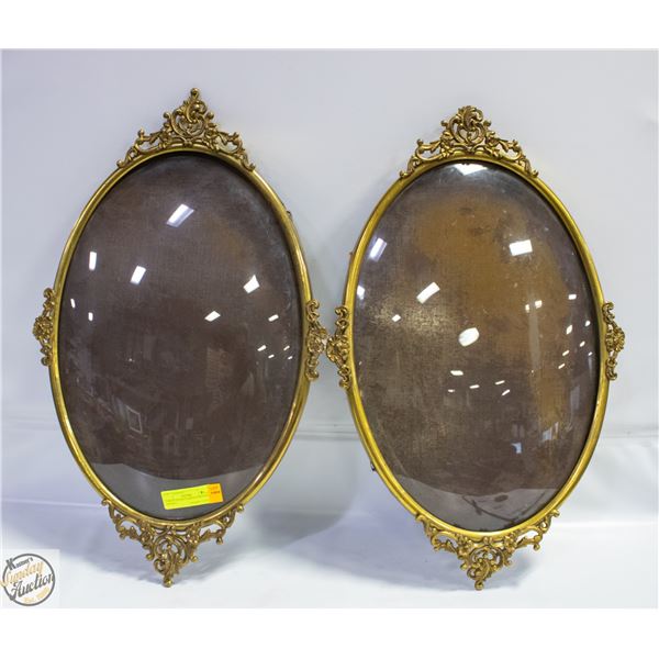 PAIR OF ANTIQUE BRASS PORTRAIT FRAMES