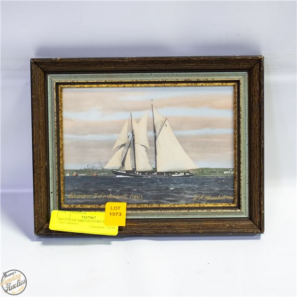 BLUENOSE MID CENTURY FRAMED ART PHOTO 7"X9"