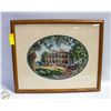 Image 1 : PETIT POINT FRAMED NEEDLEWORK 18.5" X 22.5"