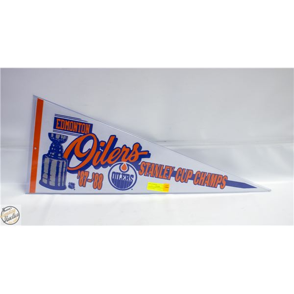 OILERS BANNER 1987-88 STANLEY CUP CHAMPS