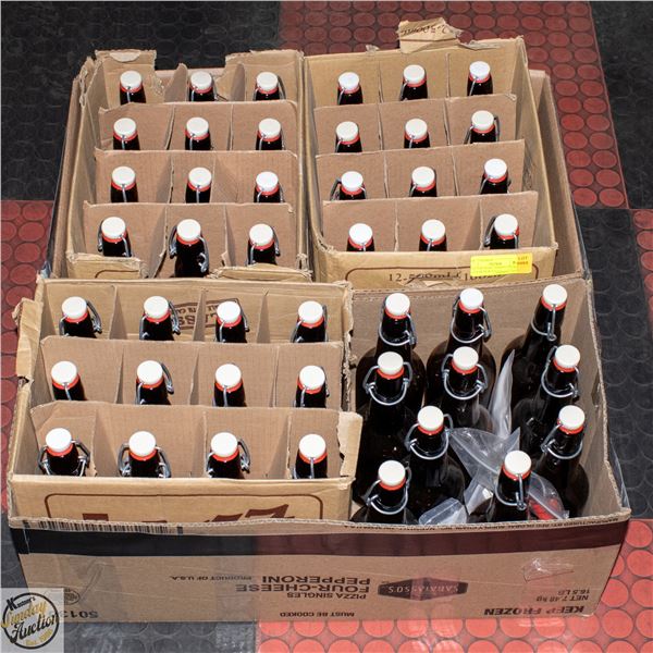 46 EZ CAP 500ML AMBER FLIP TOP GLASS BEER BOTTLES