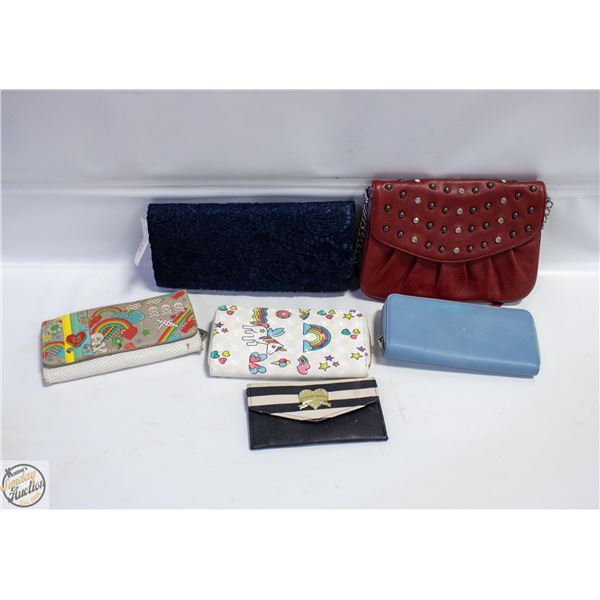 6 UNUSED LADIES PURSES