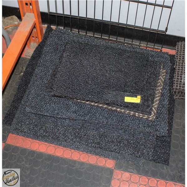 LOT OF 12 VARIOUS SIZES & COLORS CARPET TILES