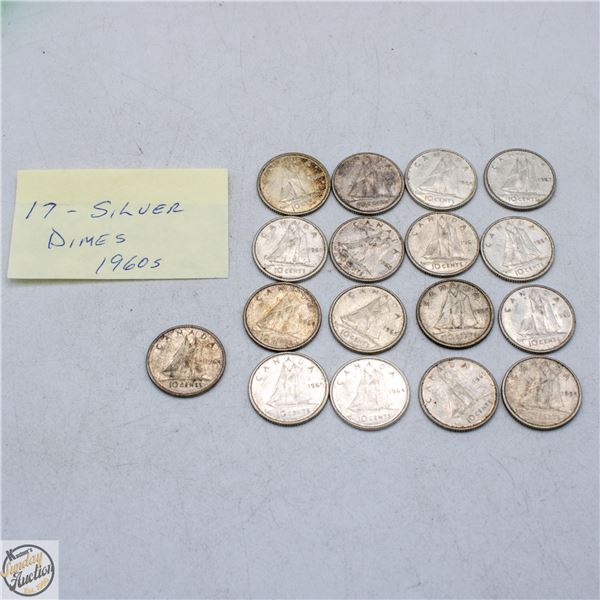 17 - VARIOUS 1960S SILVER DIMES