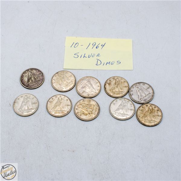10 - 1964 SILVER DIMES