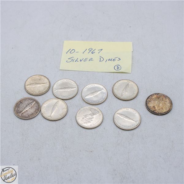 10 - 1967 SILVER DIMES