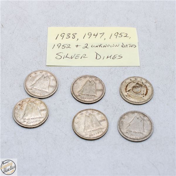 1938, 1947, 1952, 1952 &