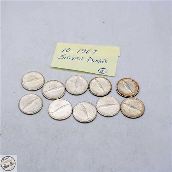 10 - 1967 SILVER DIMES