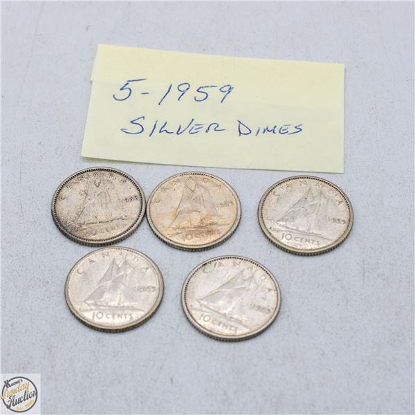 5 - 1959 SILVER DIMES