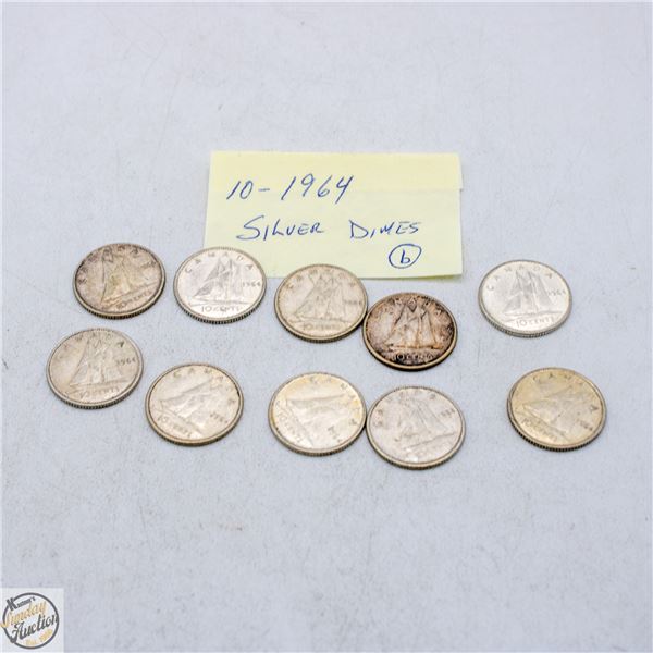 10 - 1964 SILVER DIMES