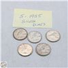 Image 1 : 5 - 1955 SILVER DIMES