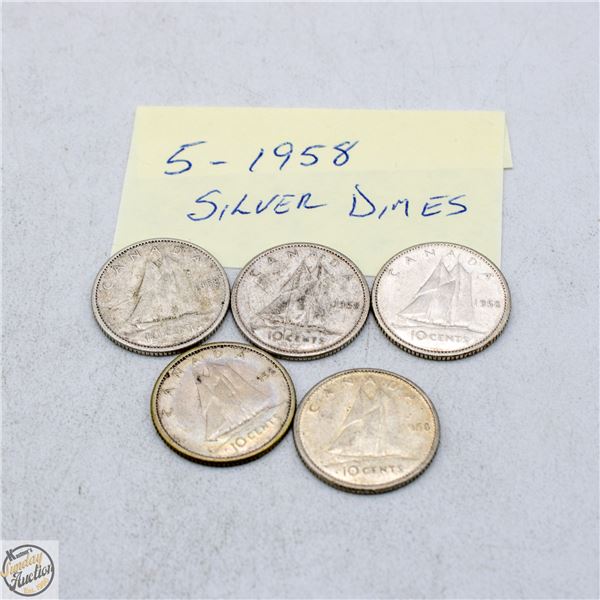 5 - 1958 SILVER DIMES