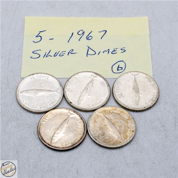 5 - 1967 SILVER DIMES