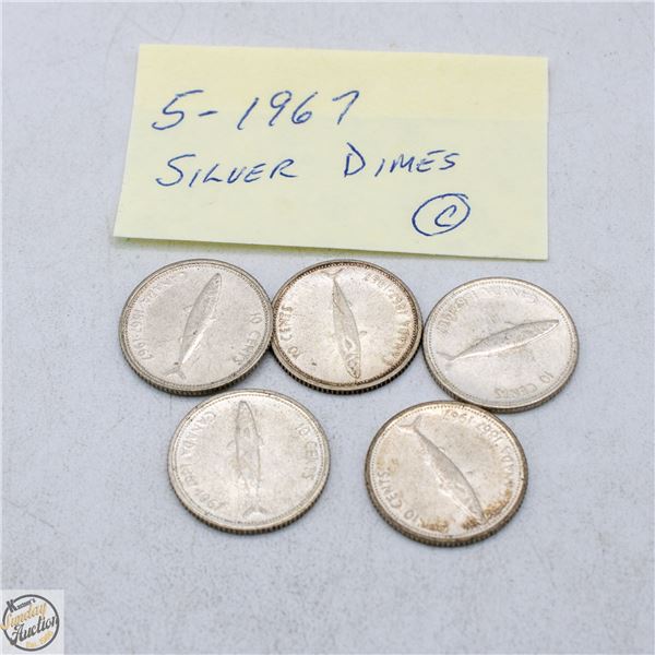 5 - 1967 SILVER DIMES
