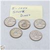 Image 1 : 5 - 1954 SILVER DIMES